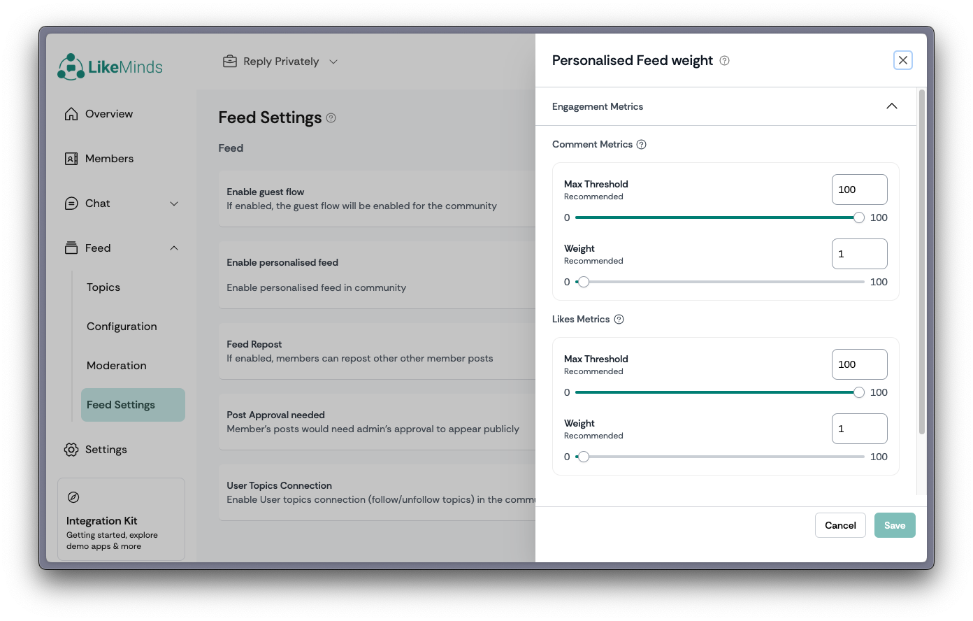 LikeMinds Dashboard